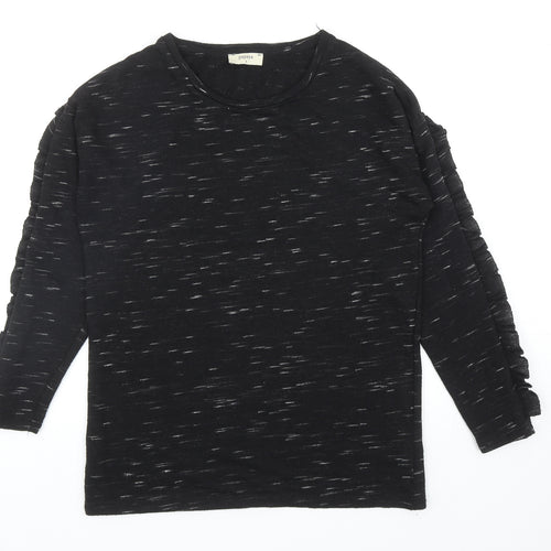 Papaya Womens Black Round Neck Viscose Pullover Jumper Size S