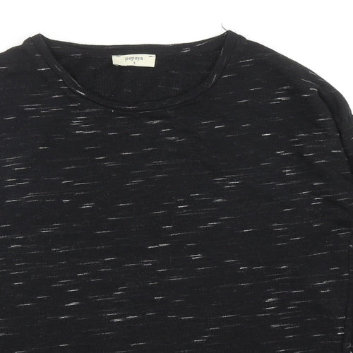 Papaya Womens Black Round Neck Viscose Pullover Jumper Size S