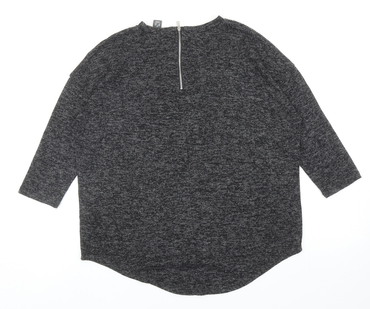 Primark Womens Grey Round Neck Polyester Pullover Jumper Size XS - UK Size 6-8