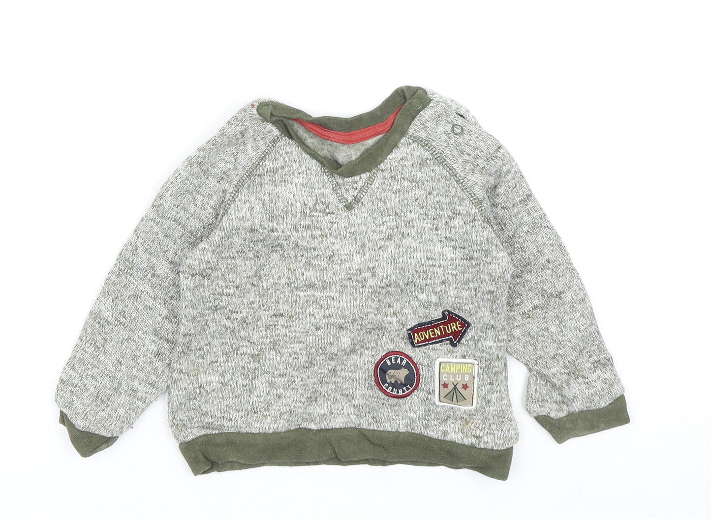Nutmeg Boys Green Polyester Pullover Jumper Size 9-12 Months Snap - Adventure