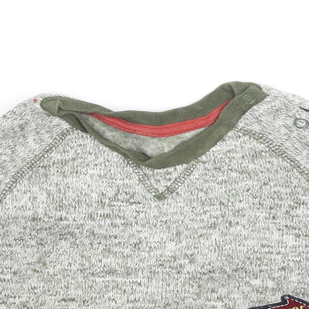 Nutmeg Boys Green Polyester Pullover Jumper Size 9-12 Months Snap - Adventure