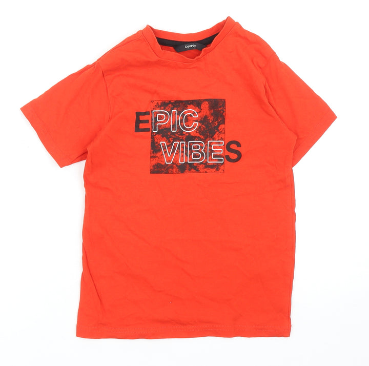 George Boys Red Cotton Basic T-Shirt Size 5-6 Years Round Neck Pullover - Epic Vibes
