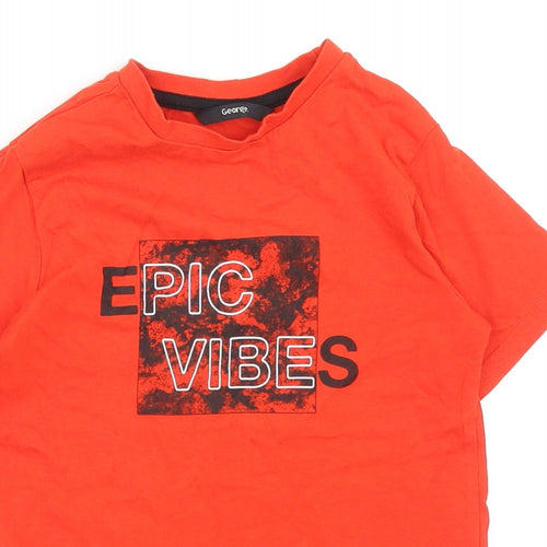 George Boys Red Cotton Basic T-Shirt Size 5-6 Years Round Neck Pullover - Epic Vibes