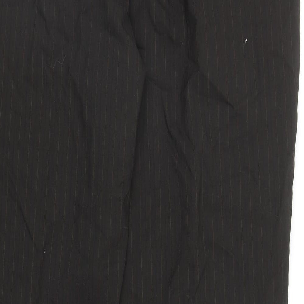 F&F Mens Brown Striped Wool Dress Pants Trousers Size 40 in L30 in Regular Zip
