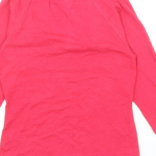 Monsoon Womens Pink Cotton Basic T-Shirt Size 10 Scoop Neck