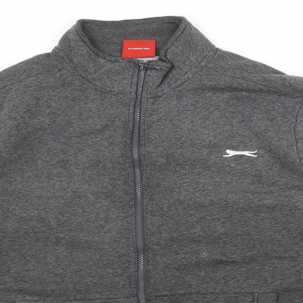 Slazenger Mens Grey Cotton Full Zip Sweatshirt Size XL