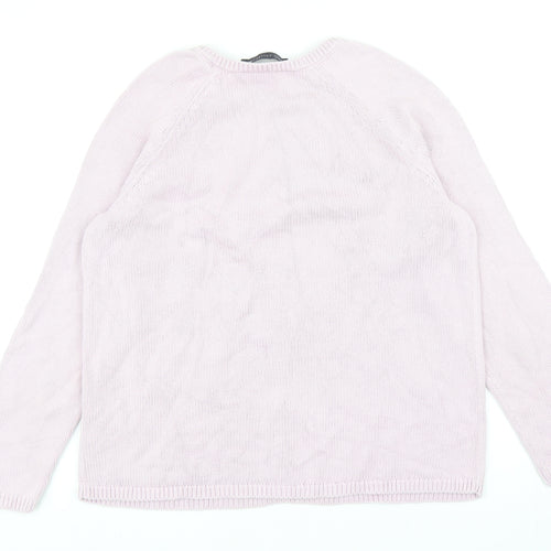 Marks and Spencer Womens Purple Round Neck Cotton Pullover Jumper Size 12