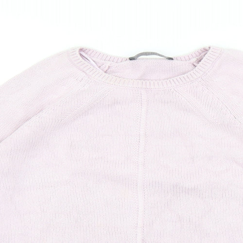 Marks and Spencer Womens Purple Round Neck Cotton Pullover Jumper Size 12