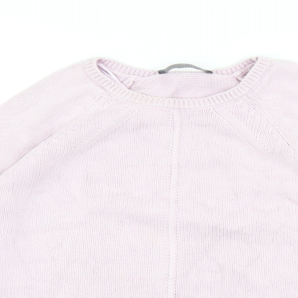 Marks and Spencer Womens Purple Round Neck Cotton Pullover Jumper Size 12