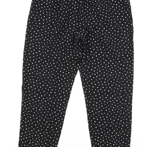 Marks and Spencer Womens Beige Polka Dot Polyester Bloomer Trousers Size 10 L28 in Regular Tie
