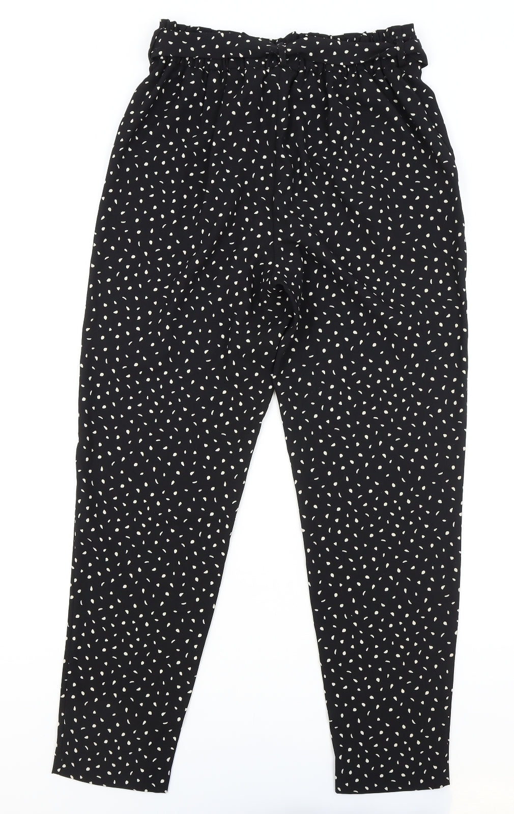Marks and Spencer Womens Beige Polka Dot Polyester Bloomer Trousers Size 10 L28 in Regular Tie