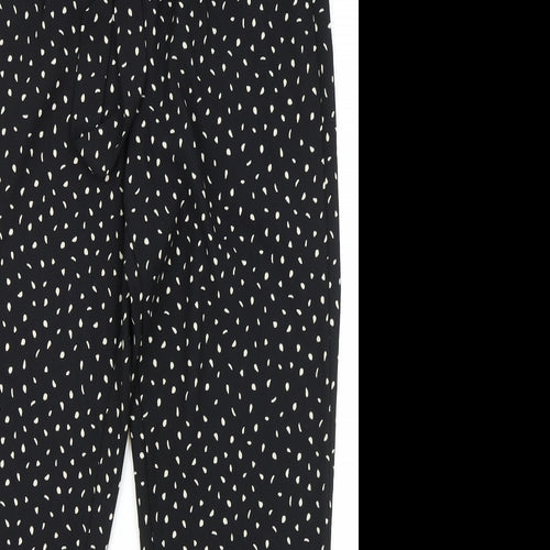 Marks and Spencer Womens Beige Polka Dot Polyester Bloomer Trousers Size 10 L28 in Regular Tie