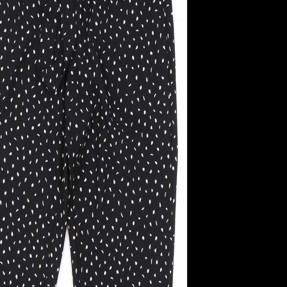 Marks and Spencer Womens Beige Polka Dot Polyester Bloomer Trousers Size 10 L28 in Regular Tie