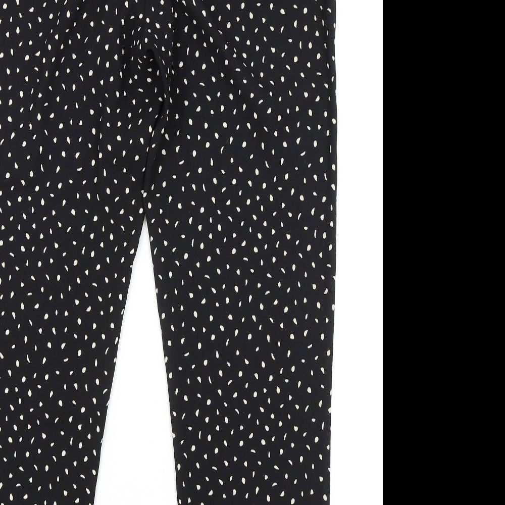 Marks and Spencer Womens Beige Polka Dot Polyester Bloomer Trousers Size 10 L28 in Regular Tie