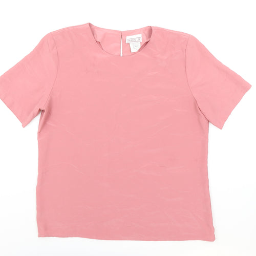 Lauren Lee Womens Pink Polyester Basic Blouse Size S Round Neck