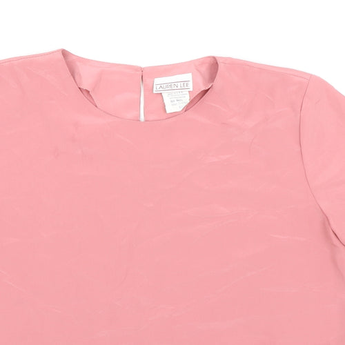 Lauren Lee Womens Pink Polyester Basic Blouse Size S Round Neck