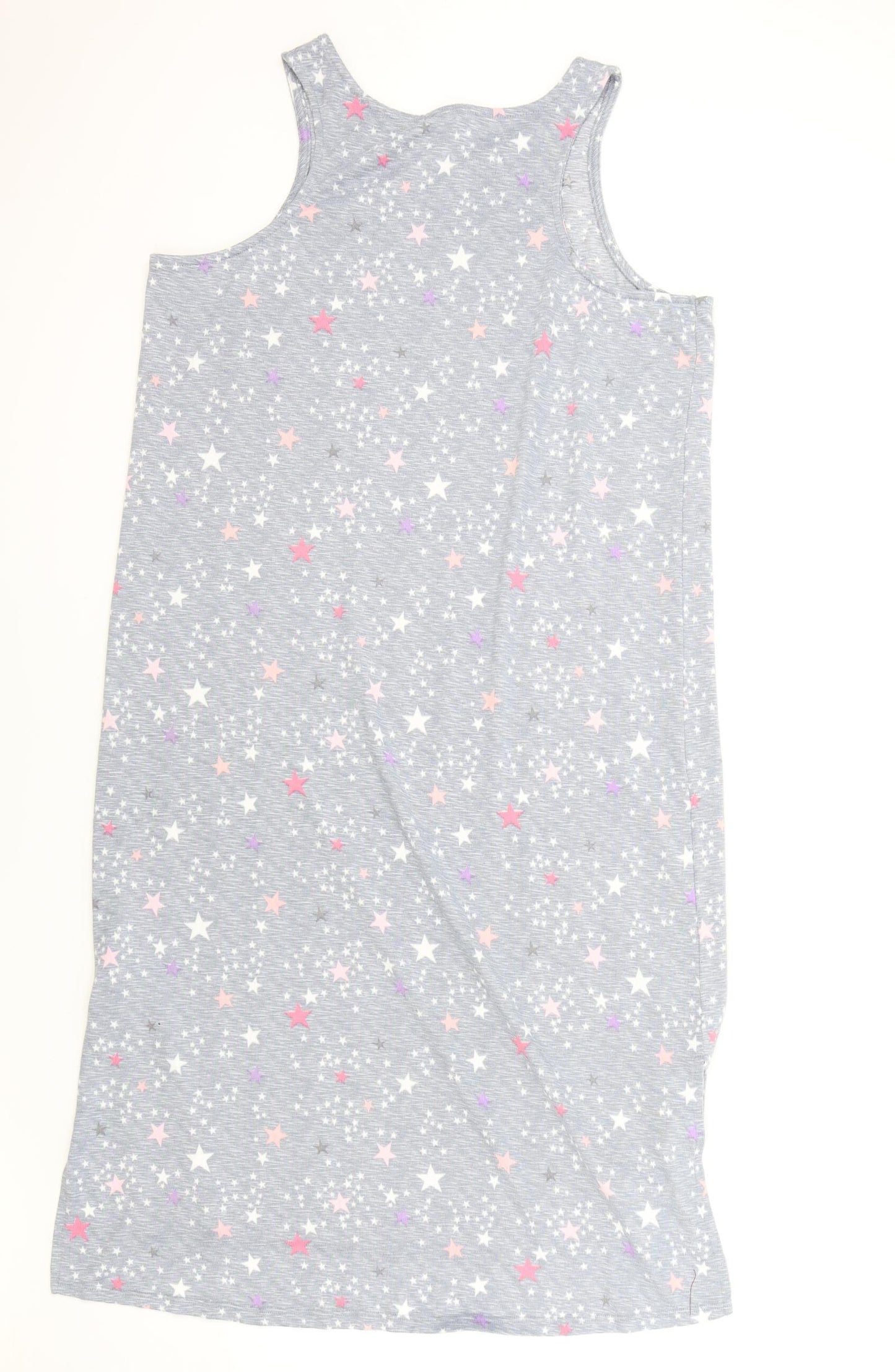 Jaclyn Intimates Womens Grey Geometric Cotton Cami Nightshirt Size L - Star Print