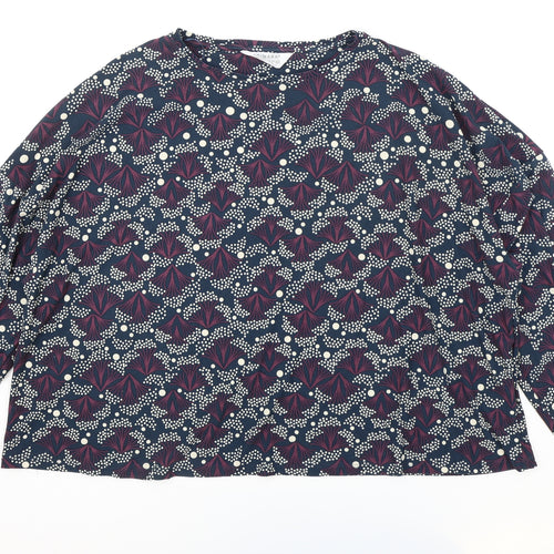 Primark Womens Blue Round Neck Geometric Polyester Pullover Jumper Size XL