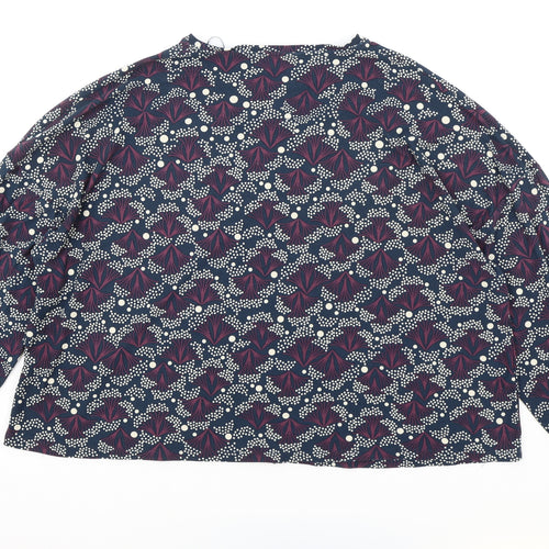 Primark Womens Blue Round Neck Geometric Polyester Pullover Jumper Size XL