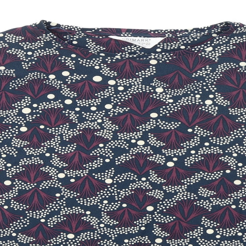 Primark Womens Blue Round Neck Geometric Polyester Pullover Jumper Size XL