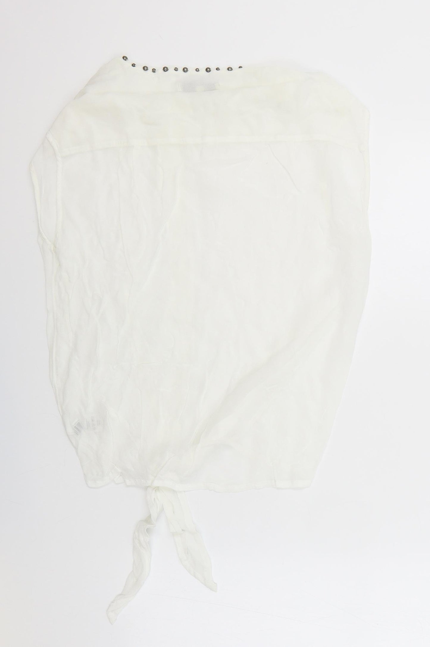 NEXT Womens White Viscose Basic Blouse Size 12 Boat Neck