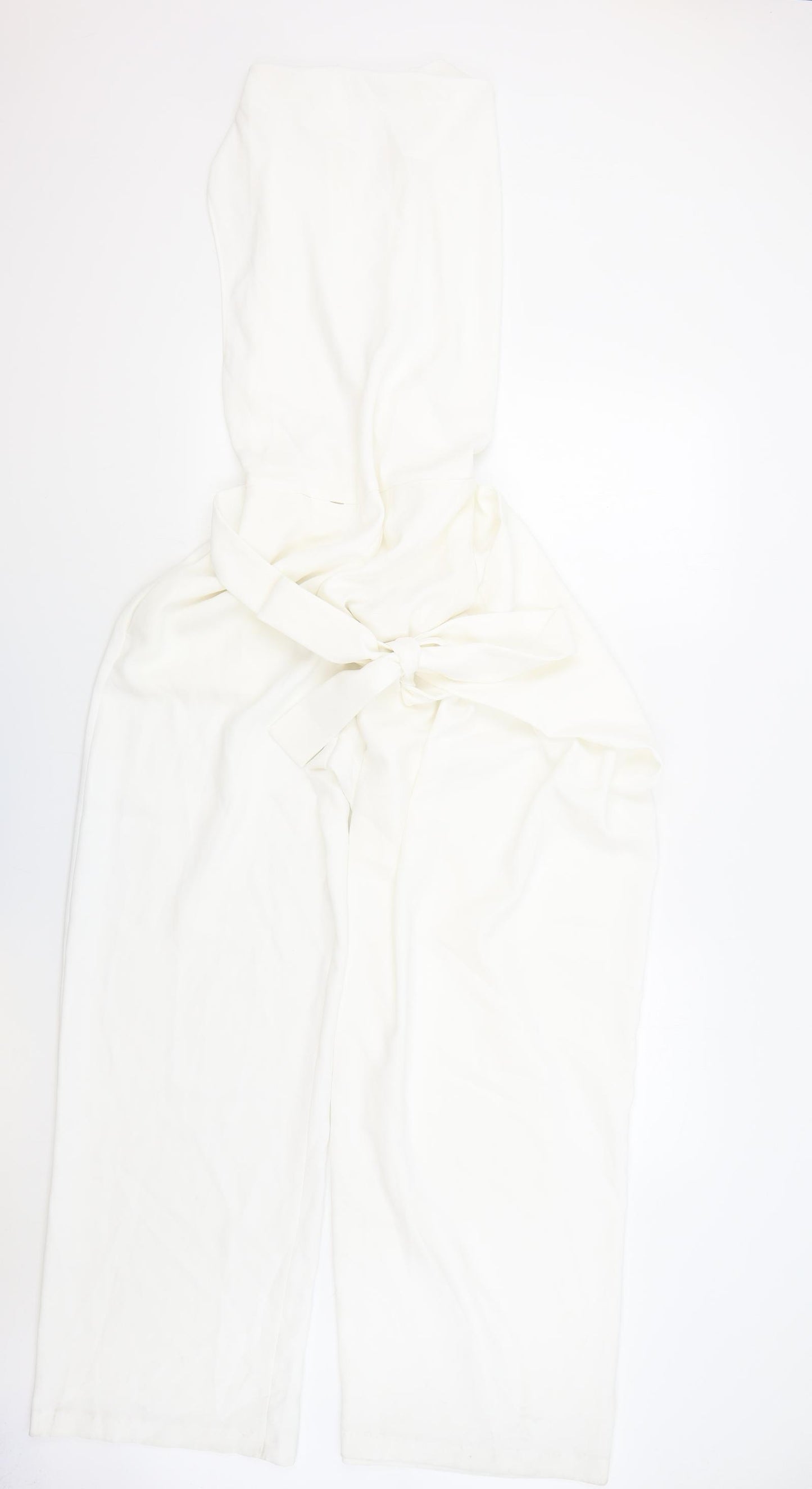 Zara Womens White Polyester Jumpsuit One-Piece Size L L32 in Zip