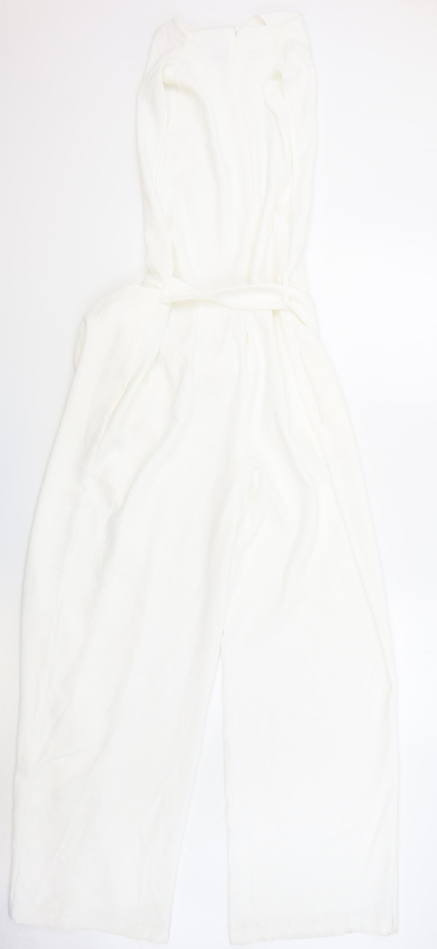 Zara Womens White Polyester Jumpsuit One-Piece Size L L32 in Zip