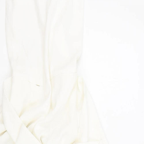 Zara Womens White Polyester Jumpsuit One-Piece Size L L32 in Zip