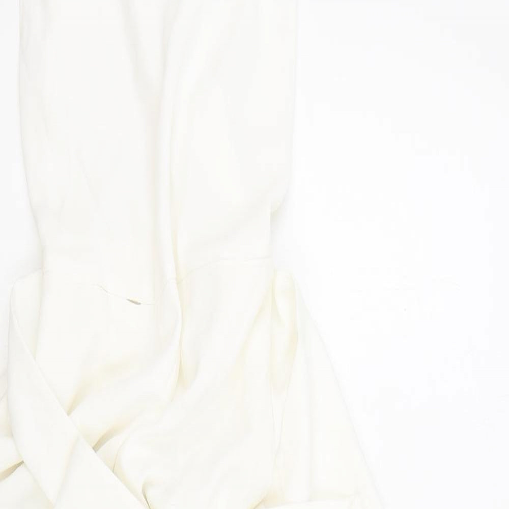 Zara Womens White Polyester Jumpsuit One-Piece Size L L32 in Zip