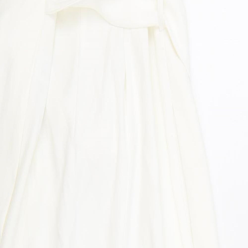 Zara Womens White Polyester Jumpsuit One-Piece Size L L32 in Zip