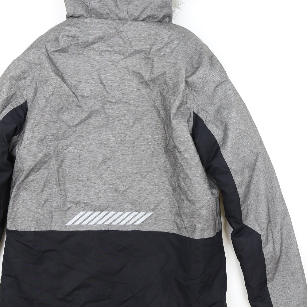 Primark Boys Grey Parka Coat Size 13-14 Years Zip
