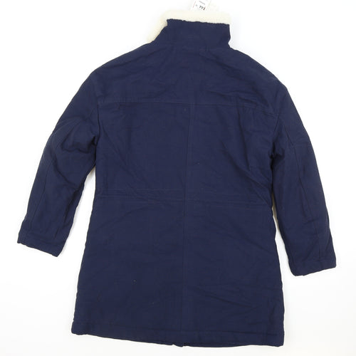 Per Una Womens Blue Military Jacket Coat Size 8 Zip