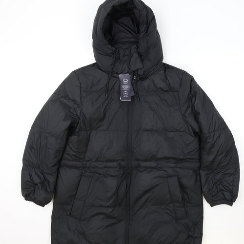 Marks and Spencer Womens Black Puffer Jacket Coat Size 14 Zip
