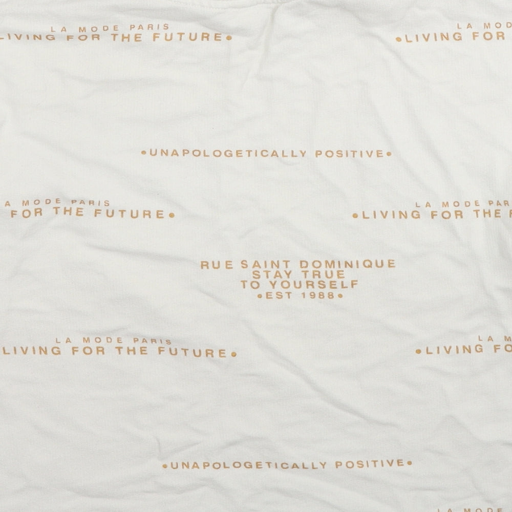 River Island Womens White Cotton Pullover Sweatshirt Size S Pullover - Unapologetically Positive