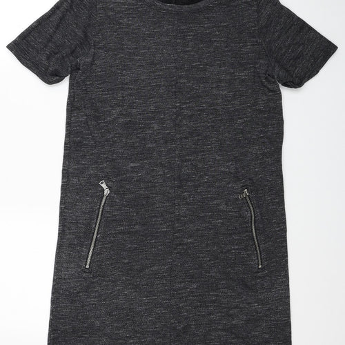 Gap Womens Grey Cotton Jumper Dress Size M Round Neck Pullover