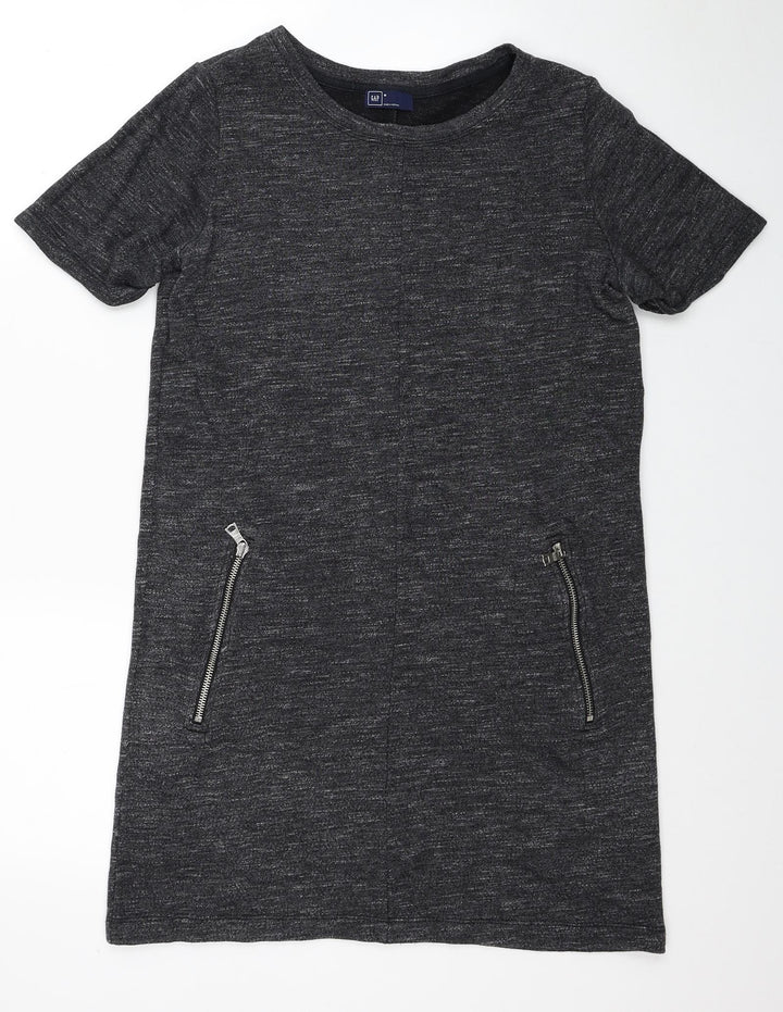 Gap Womens Grey Cotton Jumper Dress Size M Round Neck Pullover