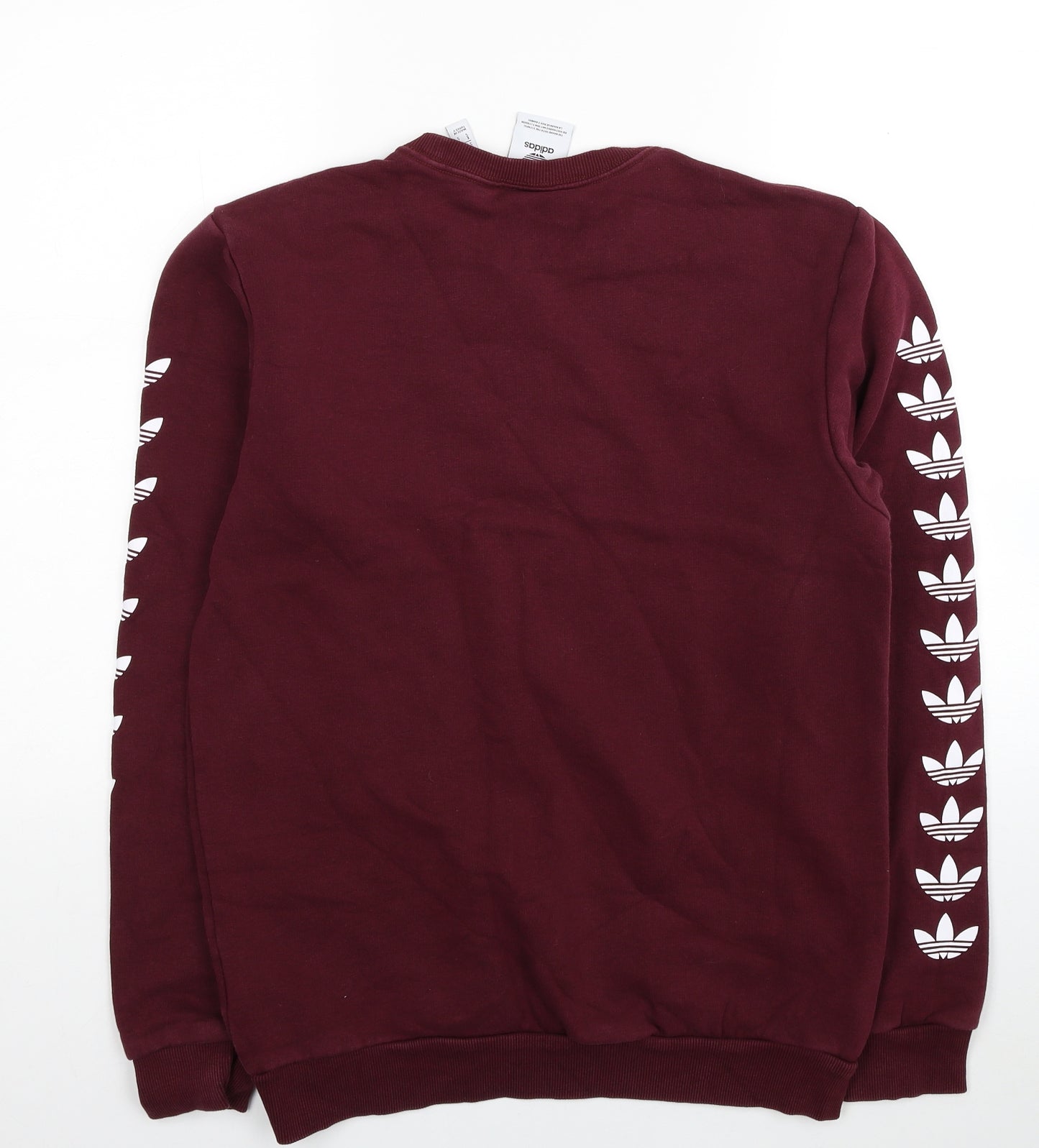 adidas Mens Red Cotton Pullover Sweatshirt Size S