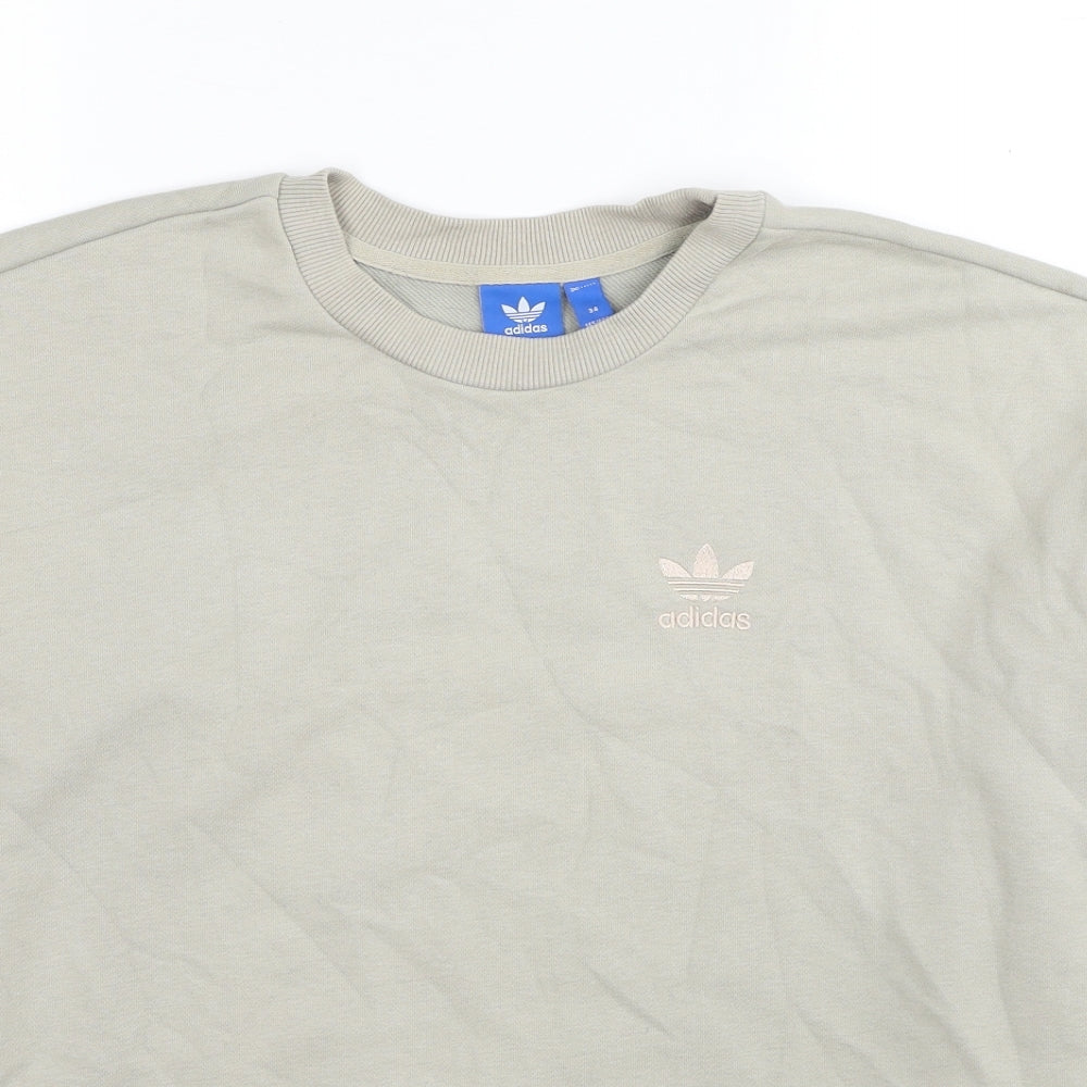 adidas Womens Green Cotton Pullover Sweatshirt Size 8 Pullover - Way Up High