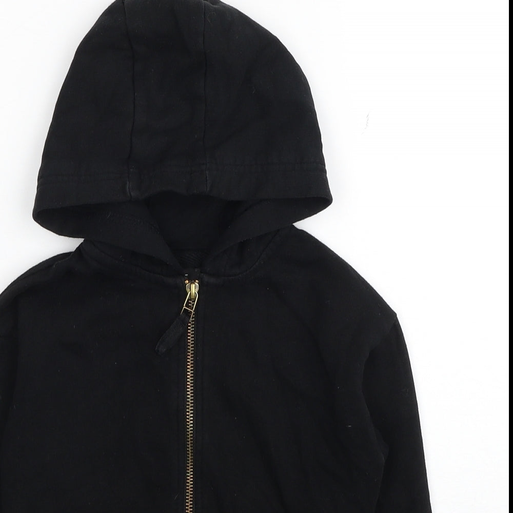 NEXT Boys Black Cotton Full Zip Hoodie Size 5 Years Zip