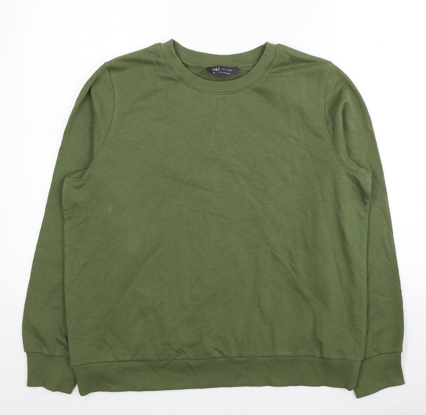 Marks and Spencer Womens Green Cotton Pullover Sweatshirt Size 16 Pullover