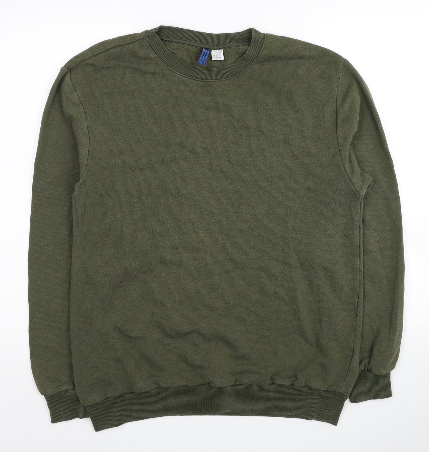 Divided by H&M Mens Green Cotton Pullover Sweatshirt Size M