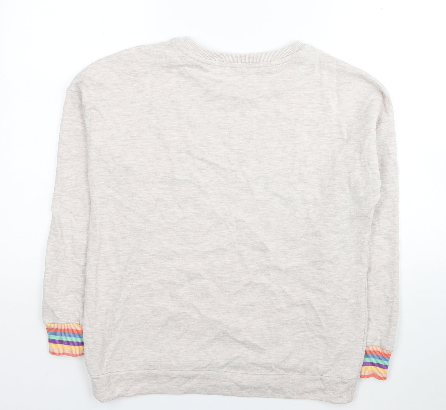 TU Womens Grey Cotton Pullover Sweatshirt Size 10 Pullover - Sunny Days Ahead