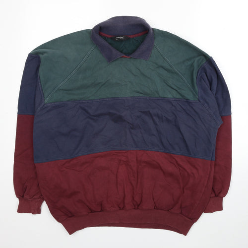 Marks and Spencer Mens Multicoloured Striped Cotton Pullover Sweatshirt Size L