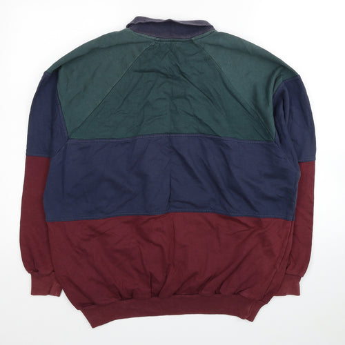 Marks and Spencer Mens Multicoloured Striped Cotton Pullover Sweatshirt Size L