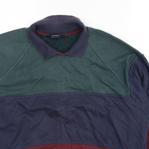 Marks and Spencer Mens Multicoloured Striped Cotton Pullover Sweatshirt Size L