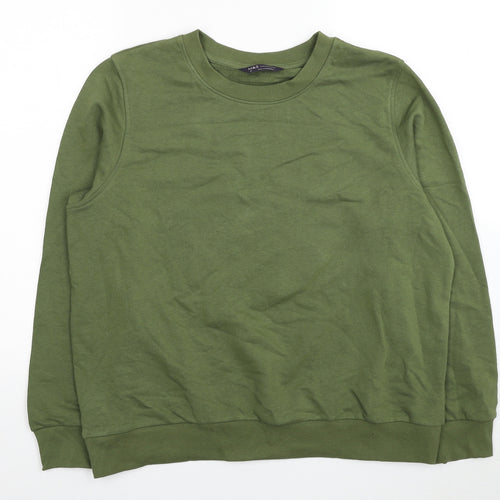 Marks and Spencer Womens Green Cotton Pullover Sweatshirt Size 16 Pullover