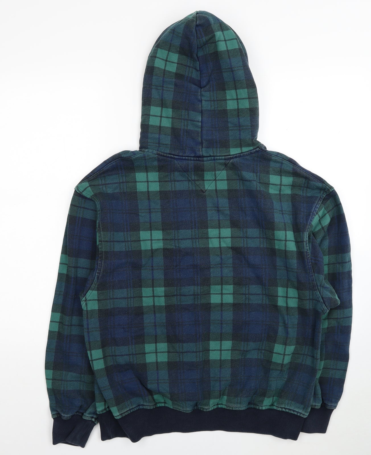 Tommy Jeans Mens Multicoloured Plaid Cotton Pullover Hoodie Size S