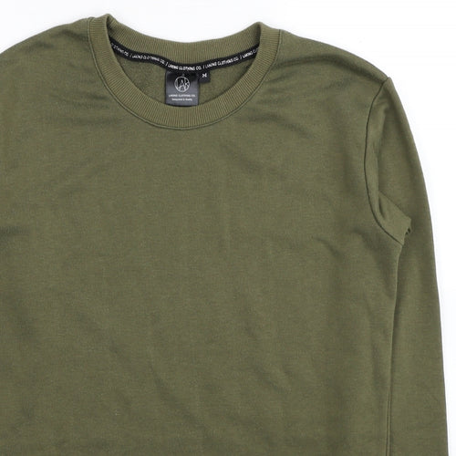 Laking Clothing Mens Green Polyester Pullover Sweatshirt Size M