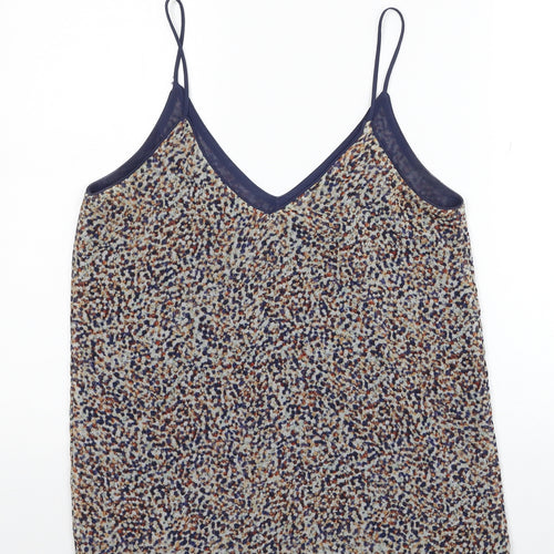 Zara Womens Multicoloured Geometric Polyester Camisole Tank Size S V-Neck