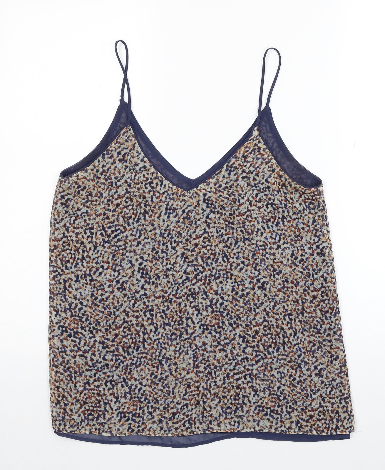 Zara Womens Multicoloured Geometric Polyester Camisole Tank Size S V-Neck